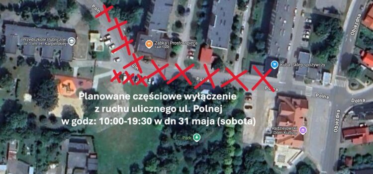 Utrudnienia – planowane częściowe wyłączenie ul. Polnej
